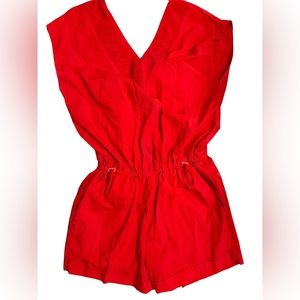 Indyeva Esi Short Womens Romper Red Size S/P  EUC Pockets MSRP $110